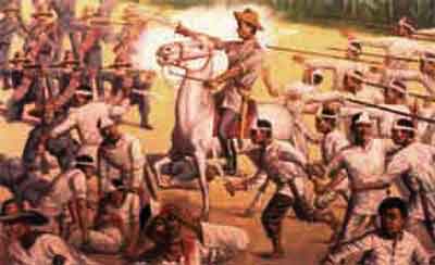 A painting of the battle at Res de Abril by Manuel Panares