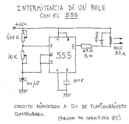 rele intermitente con 555