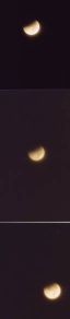 Totale Mondfinsternis am 09.01.2001 100ASA Farbfim, Minolta Spiegelreflex F500 Belichtung: 1/500 - 3 Sekunden, Anfang der partiellen Phase der Mondfinsternis