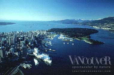 Canada Place and Stanley Park Aerial