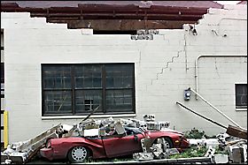 Unfortunate car from the Seattle quake