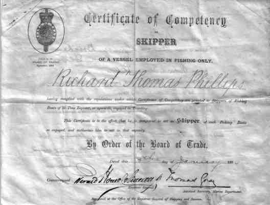 Skipper's certificate (front)