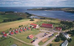 the stanley lodge hotel from the air, or from space, or from the top of a very tall building. are they any very tall buildings in PEI? hmm, not sure. have to ask lori ann about that. maybe i won't. life's too short to worry about such things.