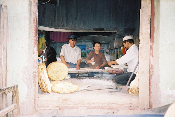 Yummy Uygur bread fresh from the oven