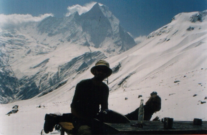 Sun bathing at Annapurna Base Camp