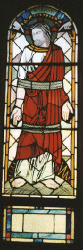 One of our stained glass windows, called Behold the Man
