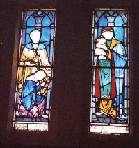 Stained glass windows in the Entry Porch