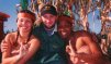 Homecoming 1999: Mike Markson with a pair of Pocahontas'