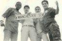4 of the guys on top of the motor home in Montreal Canada - Mystery Night 1984