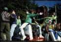 Stevie Wonder float at 1990 Homecoming, L to R: Chris Amante(back to camera), John Dreyer, James Barba, Ed Ianelli, Chris Sikes, Goober Greico, Mike Ferrara, Gerry Murray (holding head) & Craig Feltz