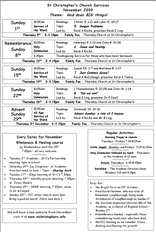 November Newsletter