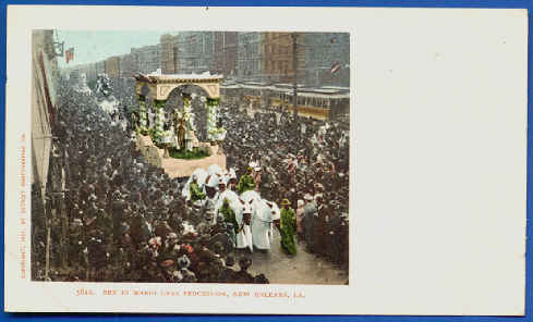 postcard of Rex float