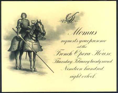 picture of Momus invitation, 1900
