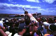 Every Good Friday, in San Pedro Cutud, devoted Catholics are crucified on crosses. - photo by John Berns http://www.travelphoto.com/philippines/sanfernando/index.html