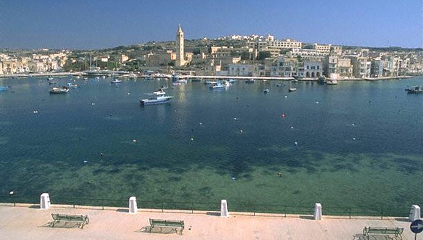 Widescreen view of Marsascala Bay