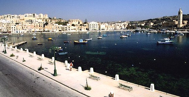 View of bay and village