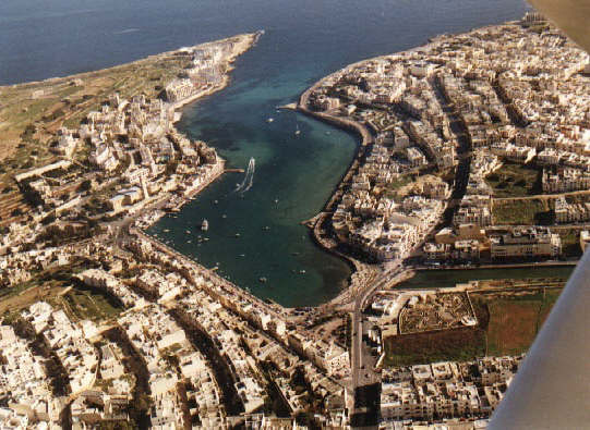 Aerial view of Marsascala Bay