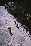 Practicing ice climbing at the Strannerbach, part II