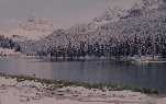 Lago di Misurina, fresh snow on the Drei Zinnen
