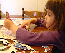 Becky with paper dolls