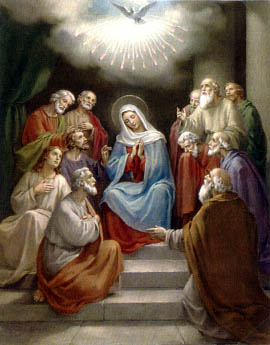 The Descent of the Holy Ghost upon Mary and the Apostles