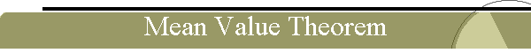 Mean Value Theorem