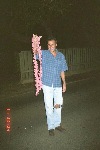 Brett and the fire cracker Lei