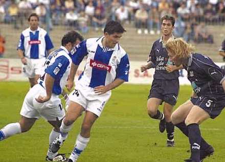 Xisco y Barajas en una jugada ante el Tenerife