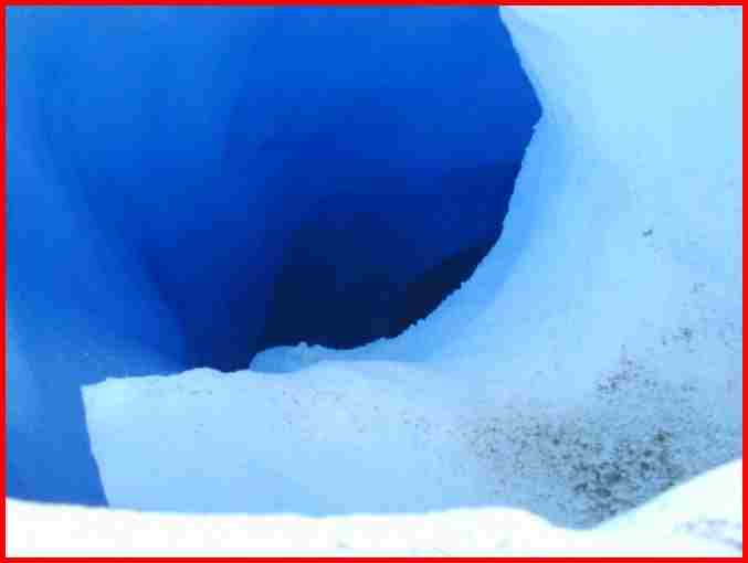 This hole is about three feet around, with water rushing through it