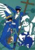 Did Subaru grow wings? Nuu.. it's some angel statue... O.o;; OH-KAY