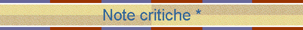 Note critiche *