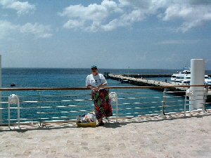 color corrected picture of Elizabeth with ocean in background