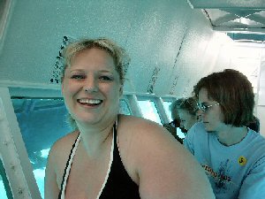 color corrected picture of Elizabeth in Glass Bottom Boat
