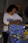 Nancy is happy opening packages