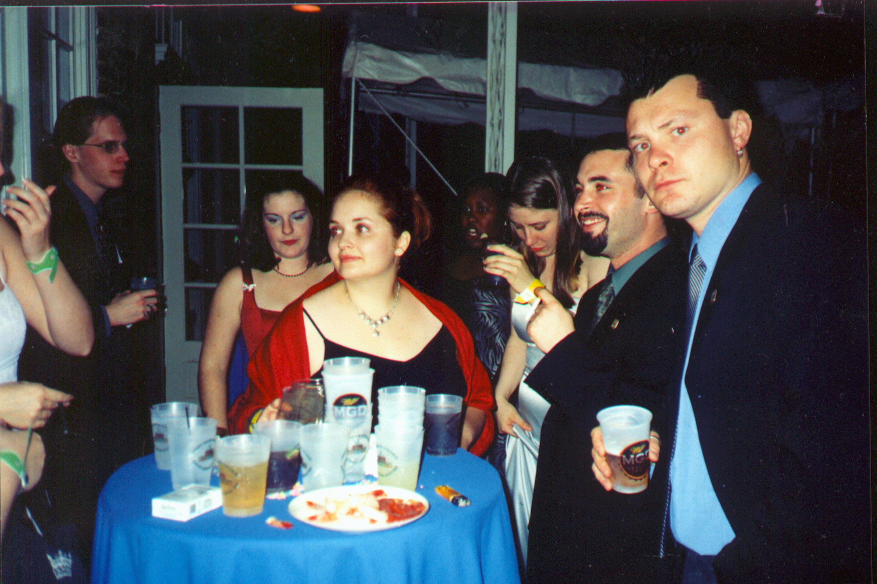 All of us at Gala enjoying free beer..