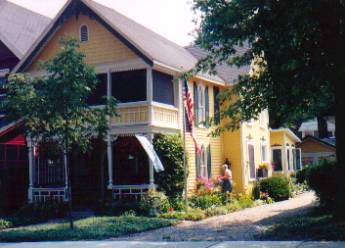 lakeside yellow cottage
