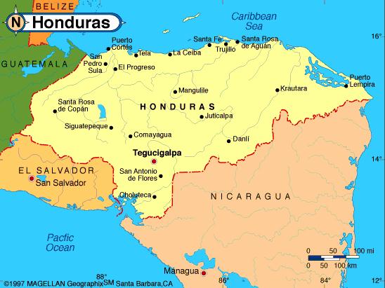 Map of Honduras