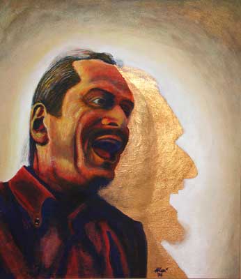 Zilioli D. Massimo - Autoritratto - Selfportrait - Acrilico su masonite - Acrylic - 1996