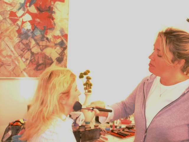 Here I am getting my make-up and hair done!