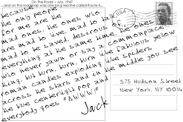 "On The Road" excerpt, (copyright 1955 Jack Kerouac)