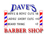 Dave's Barber Shop (copyright 1999 Melissa Aellos)