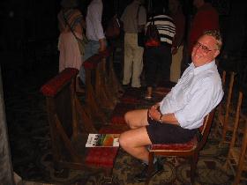 Max sitting in the chapel