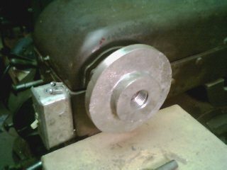 AdapterPlateThreadedOnLathe