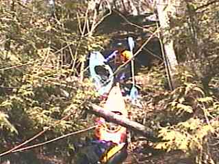 climbing down to the river