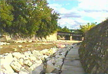 downstream of landing