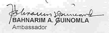 Digitized 
					  signature of Amb. Guinomla