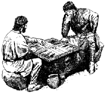 Ancient people enjoying an old game