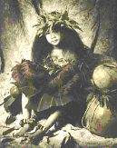 Child with a sticky gourd 