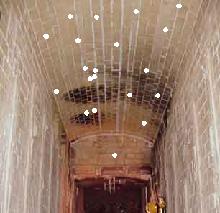 Calcium deposits on the ceiling of the tunnel?