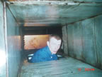 Taking a look into the ducts.